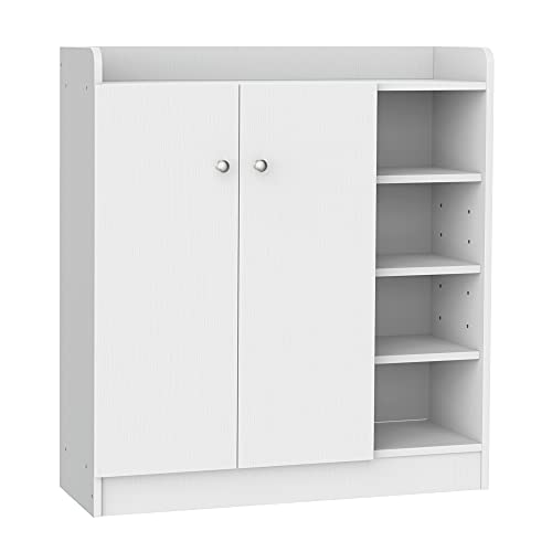HOMCOM Schuhschrank Schuhregal Allzweckschrank Kommode Dielenschrank Highboard Schrank Ablage Regal 2-Türig 4 Fächer Weiß 83 x 30 x 90 cm HOMCOM Schuhschrank Schuhregal Allzweckschrank Kommode Dielenschrank Highboard Schrank Ablage Regal 2-Türig 4 Fächer Weiß 83 x 30 x 90 cm von HOMCOM
