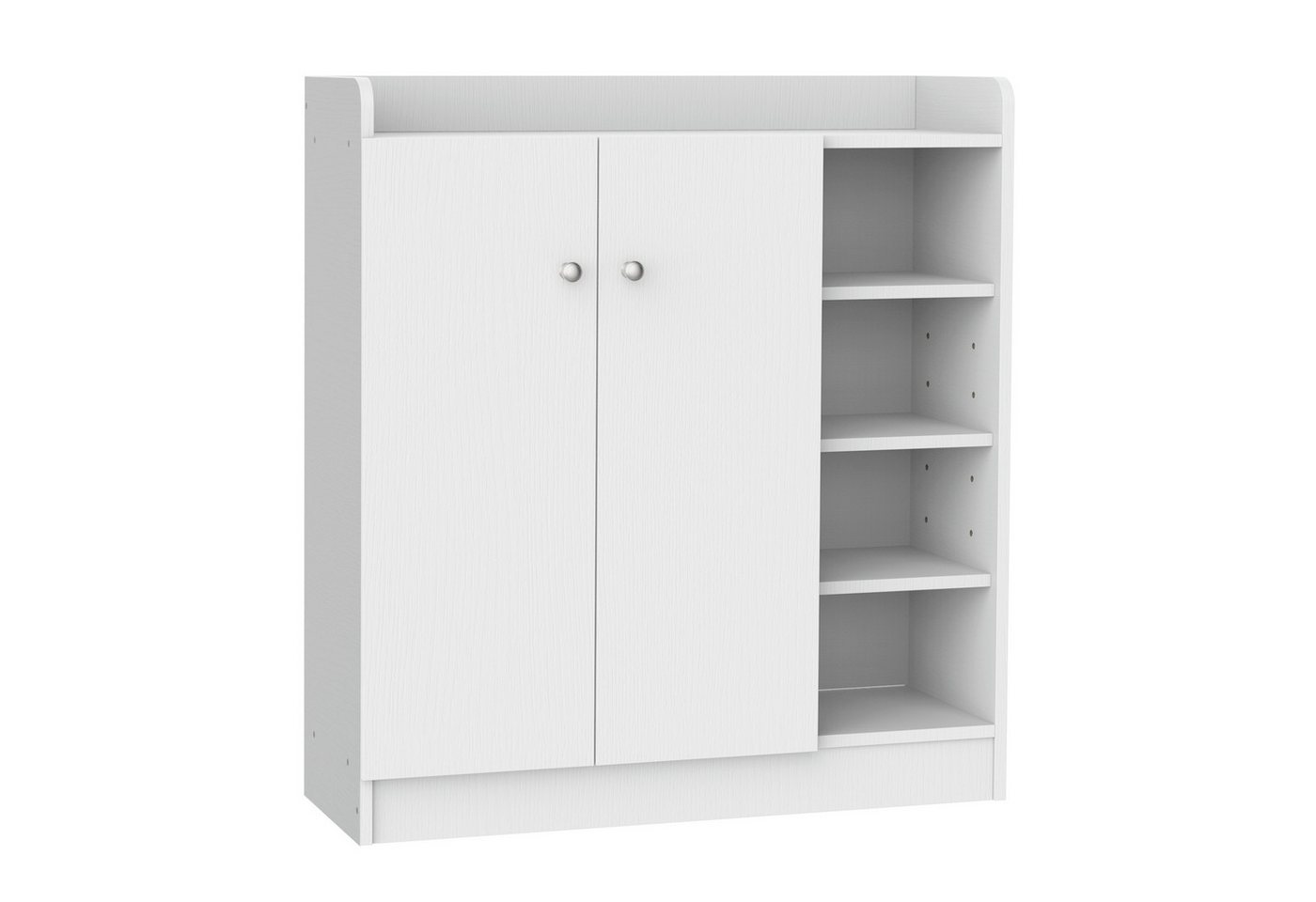 HOMCOM Schuhschrank Schuhregal Dielenschrank Highboard mit 4 Fächern (Kommode, 1-St., Allzweckschrank) Weiß 83 x 30 x 90 cm von HOMCOM