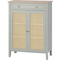 HOMCOM Schuhschrank Schuhschrank Eingangsmöbel mit 2 Türen in Rattan-Optik Schublade 80 x 40 x 110 cm   Aosom von HOMCOM