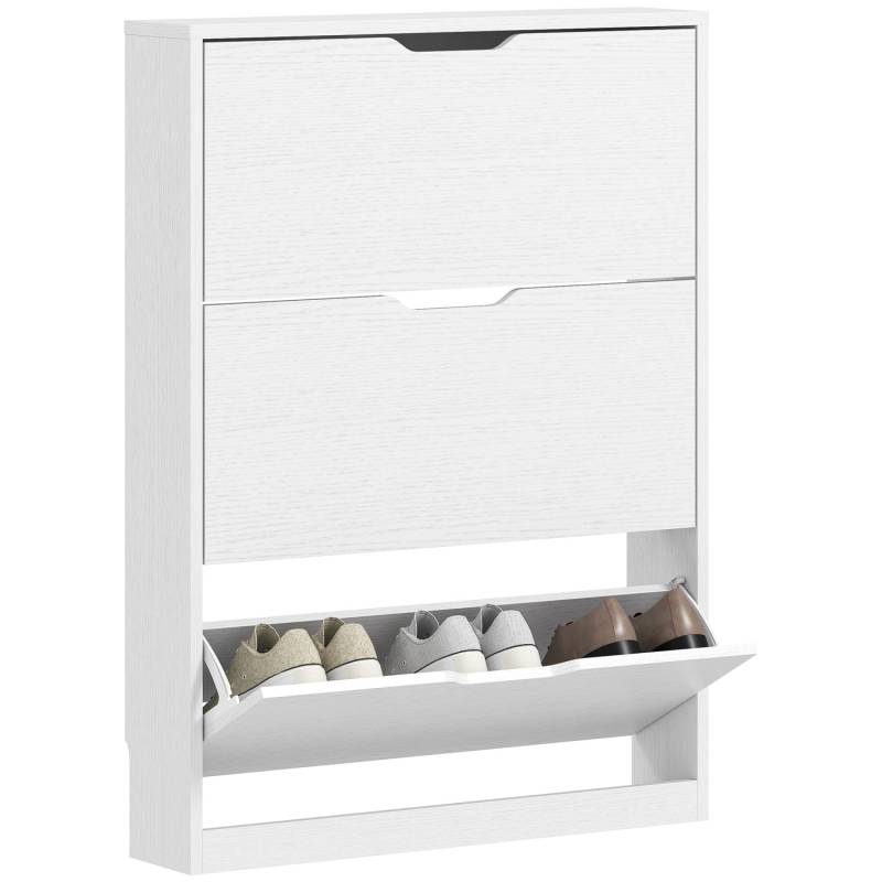 HOMCOM Schuhschrank Spanplatte 80L x 17B x 108H cm Weiß von HOMCOM