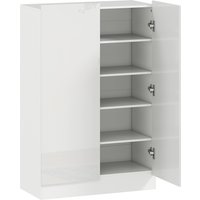 HOMCOM Schuhschrank mit 2 Türen und leisem Verschluss, Schuhschrank für den Eingangsbereich mit verstellbaren Regalen, Belüftungslöchern, für 20 Paare Schuhe, 72x34,5x103 cm, Glanzweiß   Aosom von HOMCOM
