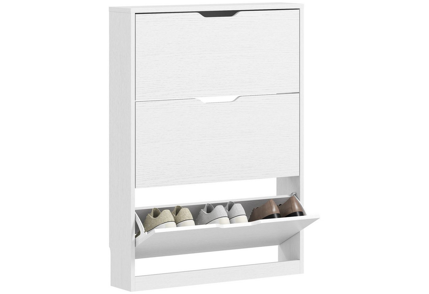 HOMCOM Schuhschrank mit 3 Schubladen und Klapptüren (Schuhkommode für 12 Paar Schuhe, 1-St., für Flur, Eingangsbereich) 80 x 17 x 108 cm, Weiß von HOMCOM