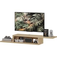 HOMCOM Schwebendes TV-Wandregal hängendes TV-Halterung - schwebendes Wandregal - Fach, Kabeldurchführungen - helle Eiche Aosom HOMCOM Schwebendes TV-Wandregal hängendes TV-Halterung - schwebendes Wandregal - Fach, Kabeldurchführungen - helle Eiche Aosom von HOMCOM
