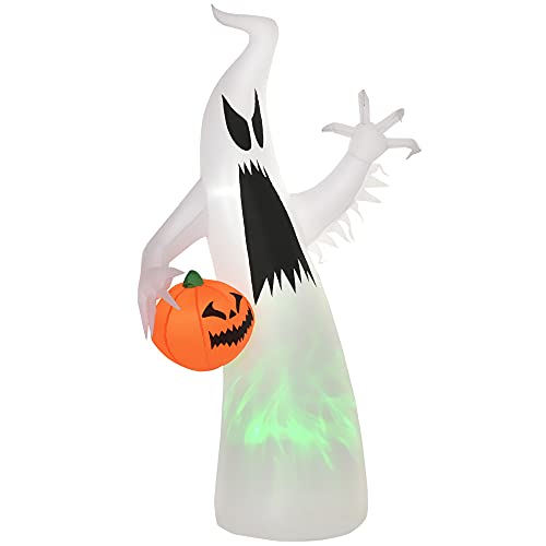 HOMCOM Selbst aufblasendes Spuk Gespenst Geist LED beleuchtet Halloween Dekoration Polyester Weiß 105 x 65 x 180 cm HOMCOM Selbst aufblasendes Spuk Gespenst Geist LED beleuchtet Halloween Dekoration Polyester Weiß 105 x 65 x 180 cm von HOMCOM