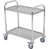 HOMCOM Servierwagen Küchenwagen mit Rollen 2 Regale 71L x 41B x 81H cm aus verchromtem Edelstahl Aosom HOMCOM Servierwagen Küchenwagen mit Rollen 2 Regale 71L x 41B x 81H cm aus verchromtem Edelstahl Aosom von HOMCOM