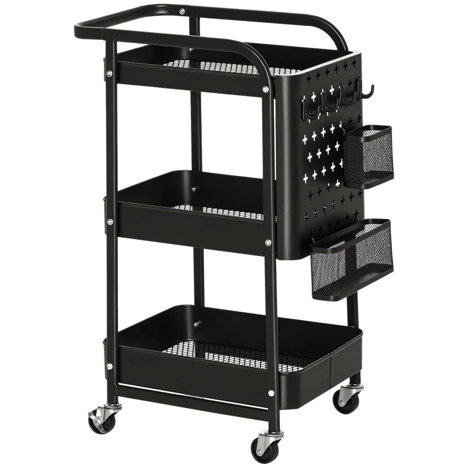 HOMCOM Servierwagen Stahl Kunststoff 51,5L x 32B x 75,6H cm Schwarz HOMCOM Servierwagen Stahl Kunststoff 51,5L x 32B x 75,6H cm Schwarz von HOMCOM