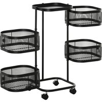 HOMCOM Servierwagen mit 4 Drahtkörben, Ablagefläche und Schwenkrädern, aus Stahl und PP, 33x33x77cm, Schwarz Aosom HOMCOM Servierwagen mit 4 Drahtkörben, Ablagefläche und Schwenkrädern, aus Stahl und PP, 33x33x77cm, Schwarz Aosom von HOMCOM