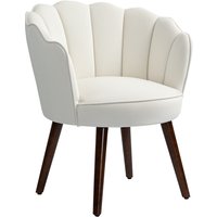HOMCOM Sessel Coquillage Wohnzimmerstuhl mit Rückenlehne und Kissen samtig, Beine aus Hevea-Holz, 66B x 66T x 78,5H cm, Creme Aosom HOMCOM Sessel Coquillage Wohnzimmerstuhl mit Rückenlehne und Kissen samtig, Beine aus Hevea-Holz, 66B x 66T x 78,5H cm, Creme Aosom von HOMCOM