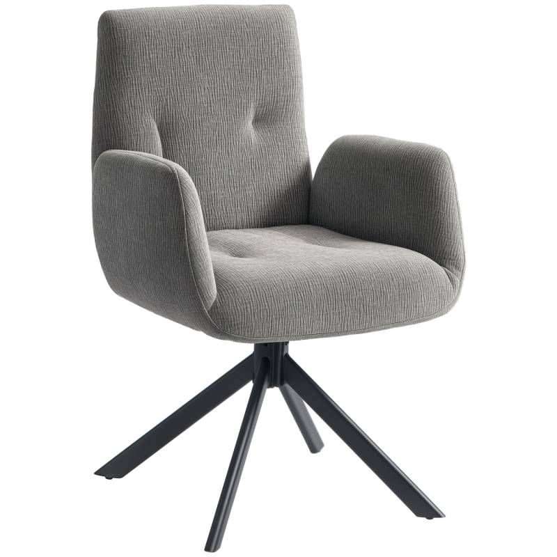 HOMCOM Sessel Drehbar Loungesessel mit Armlehne für Wohnzimmer Schlafzimmer Dunkelgrau von HOMCOM