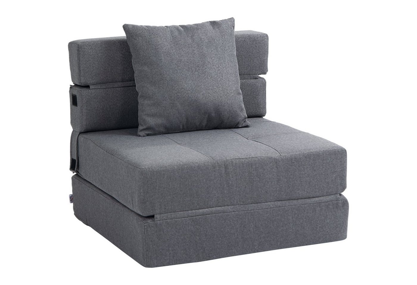HOMCOM Sessel 2-in-1 Klappsessel mit Bettfunktion (Schlafsessel, 1-St., Bettsessel), Dunkelgrau 70 x 70 x 61 cm von HOMCOM