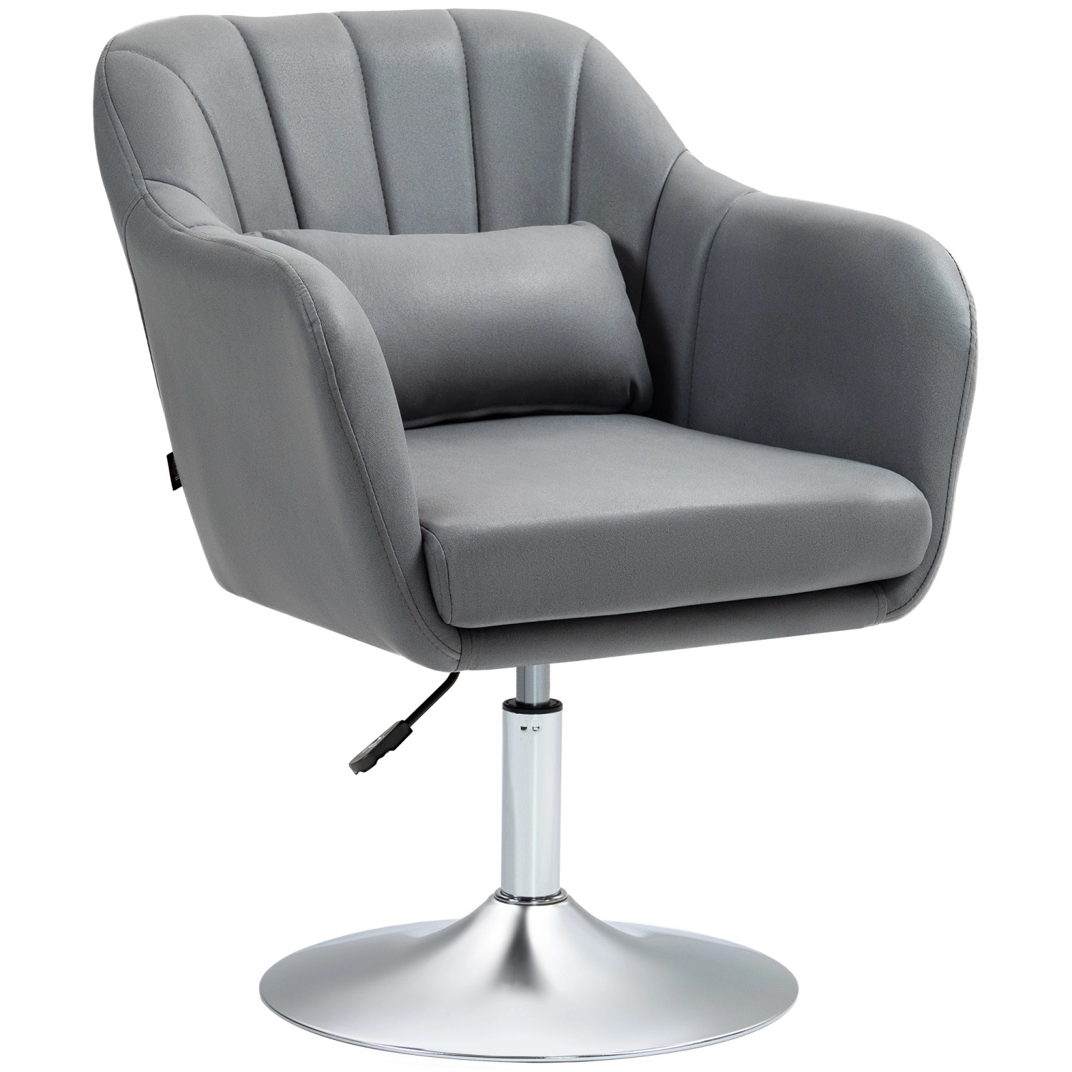 HOMCOM Sessel Loungesessel mit Armlehne Lendenkissen für Schlafzimmer Wohnzimmer Dunkelgrau von HOMCOM