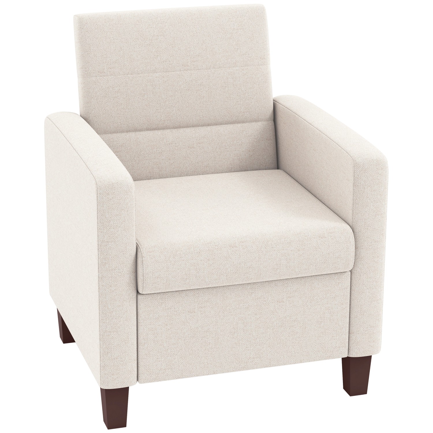 HOMCOM Sessel Loungesessel mit Armlehnen Polstersessel mit Leinenoptik Cremeweiß von HOMCOM