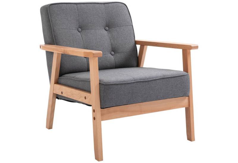 HOMCOM Sessel Polsterstuhl mit Armlehnen von HOMCOM