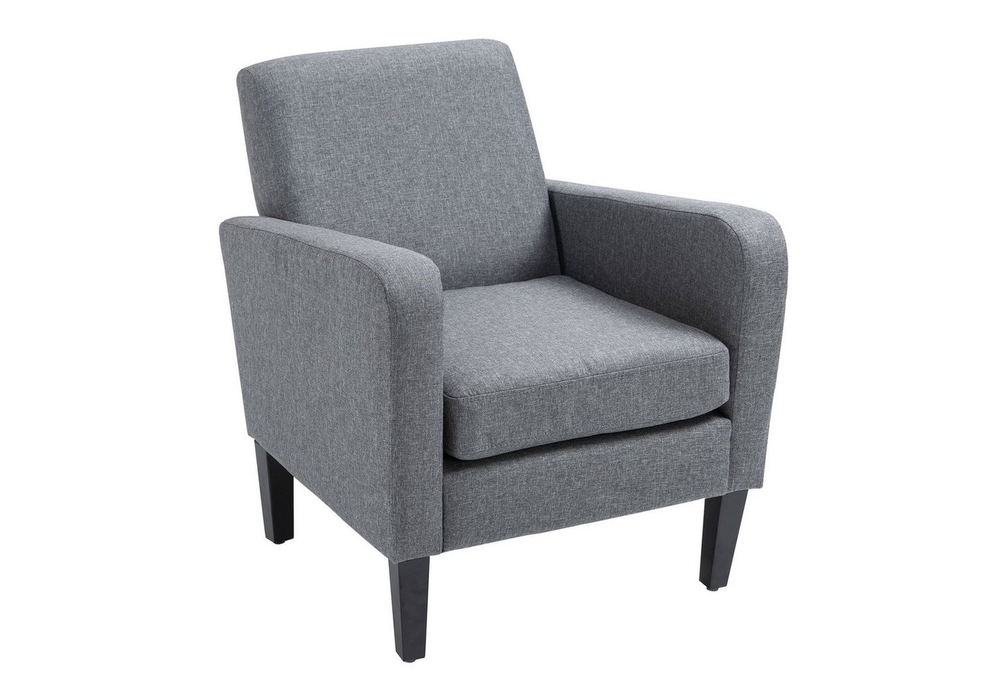 HOMCOM Sessel Relaxsessel (Polstersessel, 1-St., Einzelsessel), Leinenstoff Hellgrau 66 x 72 x 74 cm von HOMCOM
