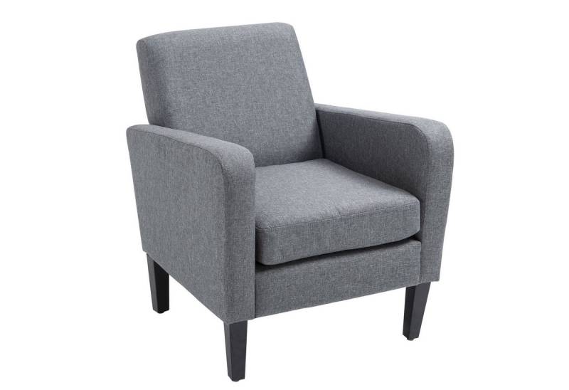 HOMCOM Sessel Relaxsessel (Polstersessel, 1-St., Einzelsessel), Leinenstoff Hellgrau 66 x 72 x 74 cm von HOMCOM