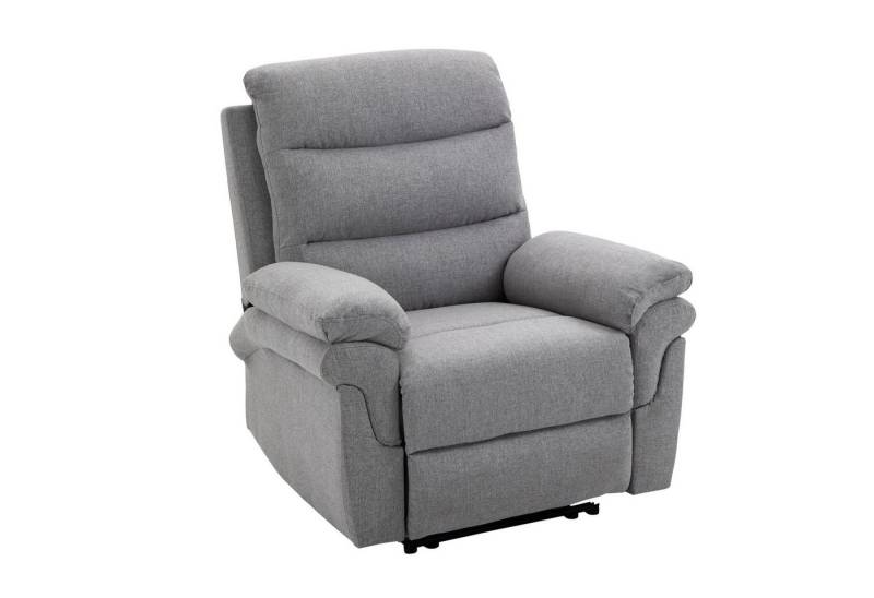 HOMCOM Sessel Relaxsessel mit Liegefunktion (Liegesessel, 1-St., Einzelsofa), Hellgrau 91 x 92 x 102 cm von HOMCOM