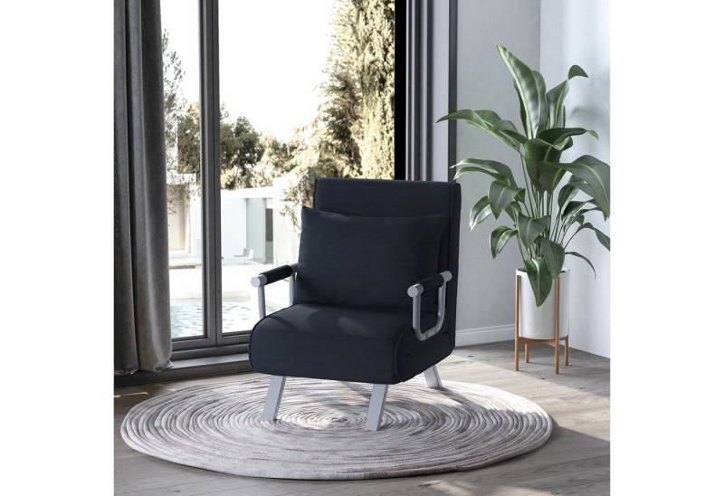 HOMCOM Sessel Schlafsessel mit Armlehne, 2-in-1 Gästebett (Klappbett, 1-St., Schlafsofa), für Wohnzimmer, Schwarz von HOMCOM