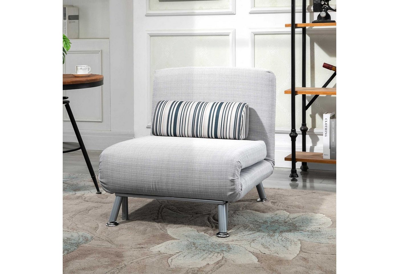 HOMCOM Sessel Schlafsofa, Klappmatratze, Bett, Gästebett (Klappbett, 1-St., Schlafsessel), für Wohnzimmer, Grau von HOMCOM