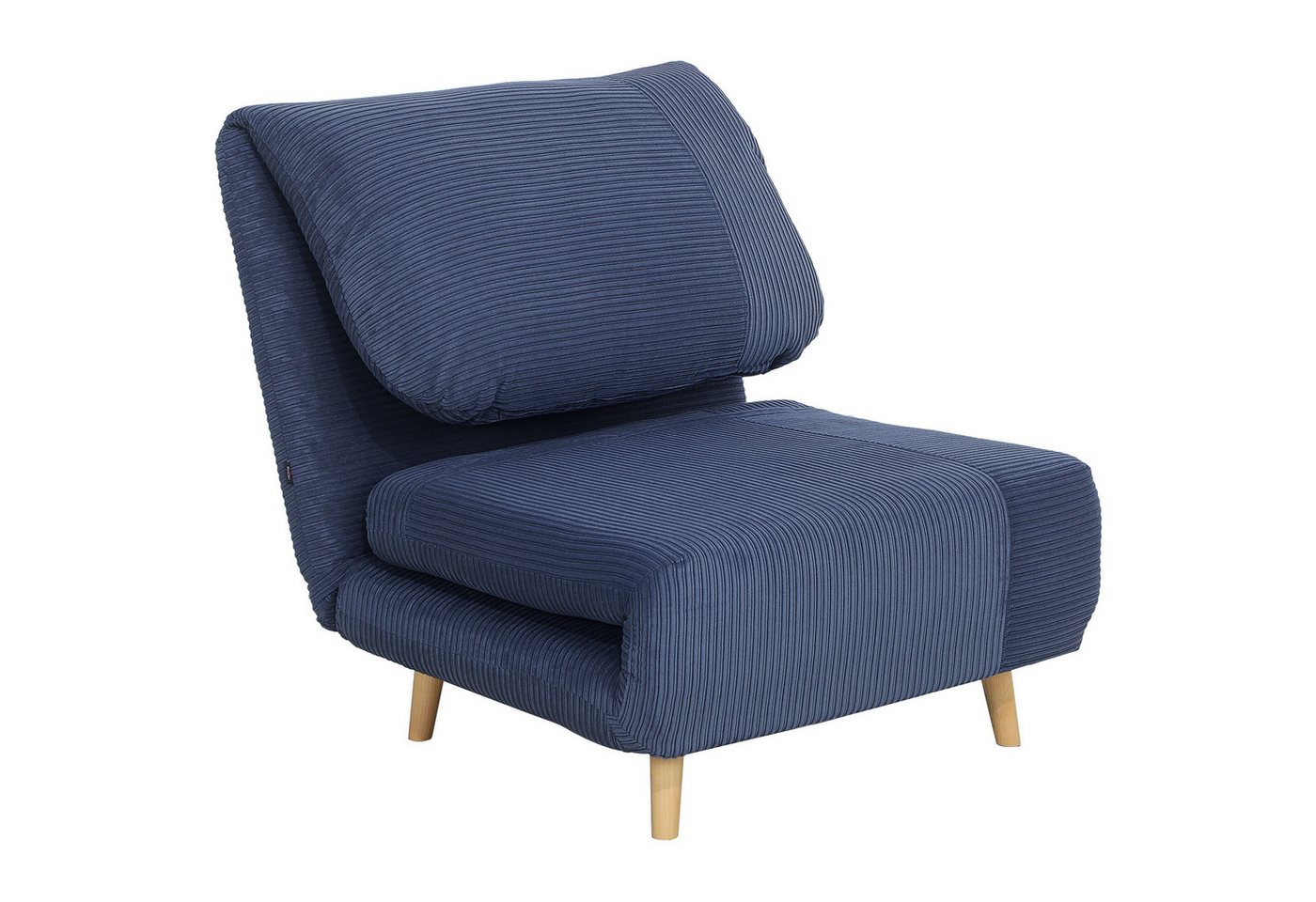 HOMCOM Sessel Verstellbar Klappmatratze Gästebett (Schlafsessel, 1-St., Schlafsofa), für Wohnzimmer, Schlafzimmer, Blau von HOMCOM