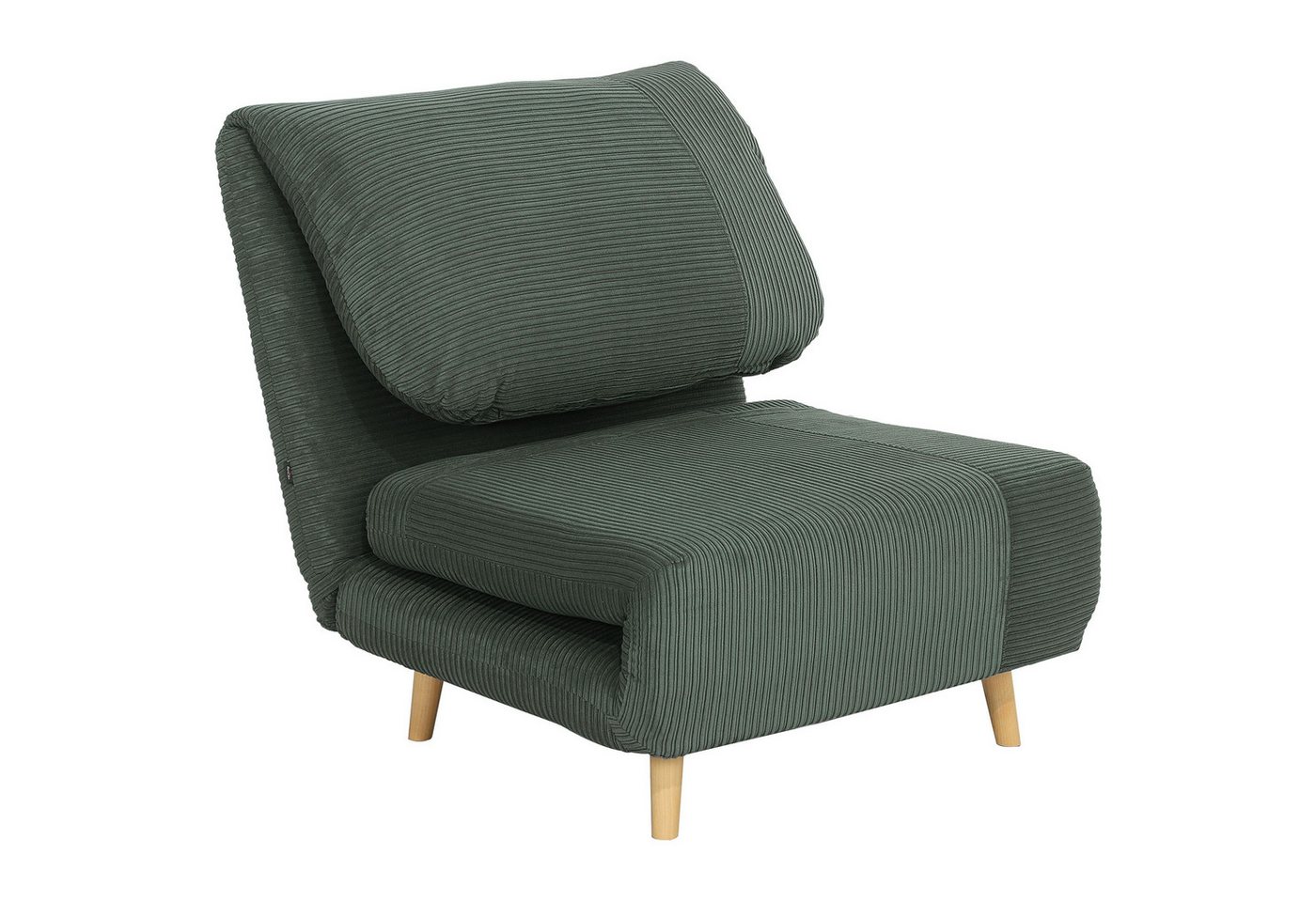 HOMCOM Sessel Verstellbar Klappmatratze Gästebett (Schlafsessel, 1-St., Schlafsofa), für Wohnzimmer, Schlafzimmer, Grün von HOMCOM