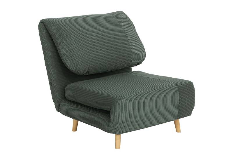 HOMCOM Sessel Verstellbar Klappmatratze Gästebett (Schlafsessel, 1-St., Schlafsofa), für Wohnzimmer, Schlafzimmer, Grün von HOMCOM