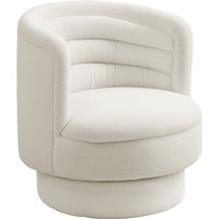 HOMCOM Sessel Wohnzimmer Drehbarer Relaxsessel mit Armlehnen, Loungesessel Lesesessel mit Sherpa-Optik, Polstersessel für Schlafzimmer Cremeweiß   Aosom von HOMCOM