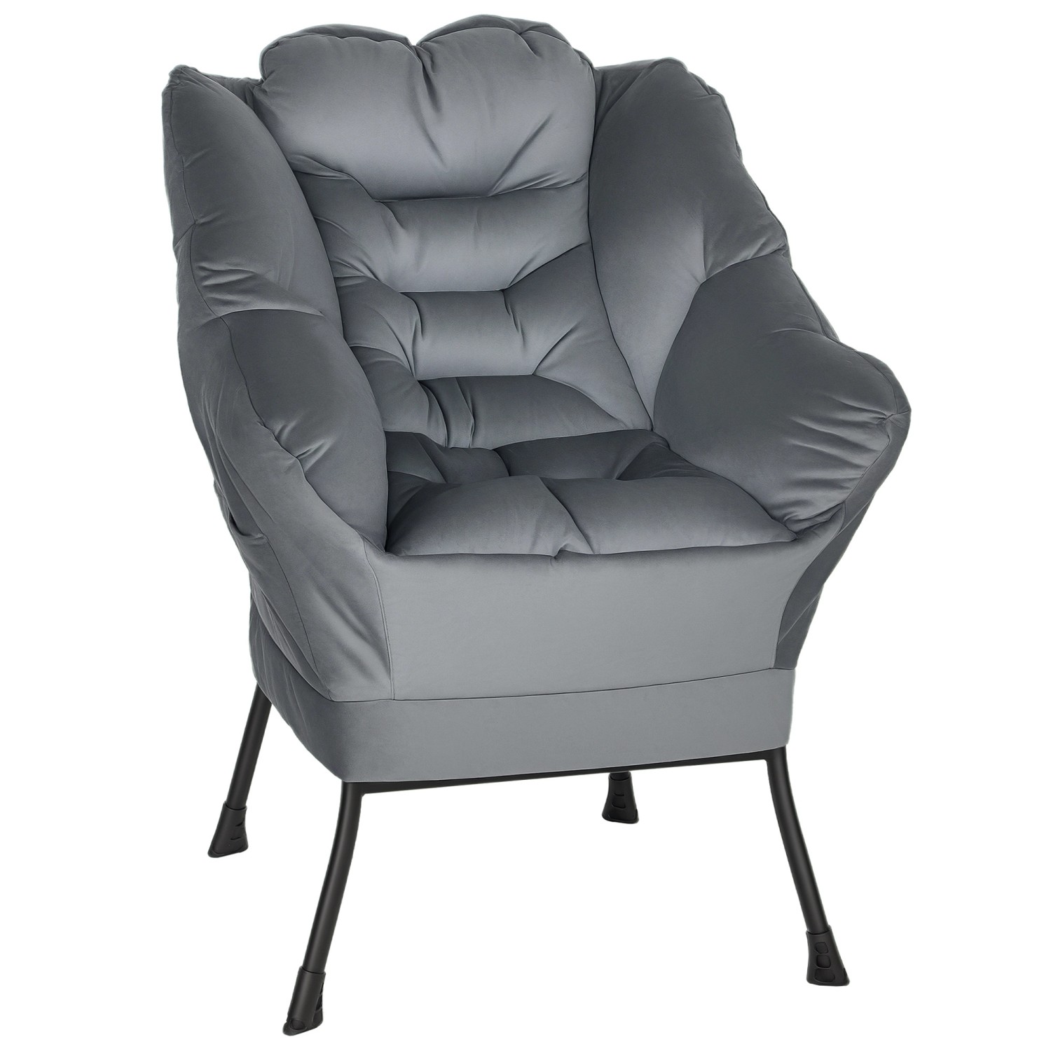 HOMCOM Sessel Wohnzimmer Loungesessel für Schlafzimmer Grau von HOMCOM