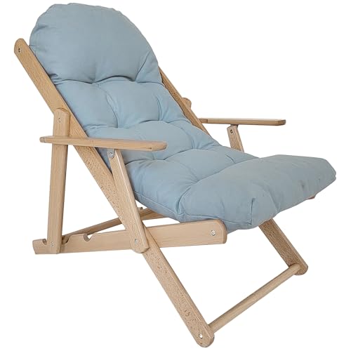 HOMCOM Sessel für Wohnzimmer, faltbar und neigbar, aus Holz, bequemer Relaxsessel mit dickem Kissen, 71 x 89 x 96 cm, Grau HOMCOM Sessel für Wohnzimmer, faltbar und neigbar, aus Holz, bequemer Relaxsessel mit dickem Kissen, 71 x 89 x 96 cm, Grau von HOMCOM