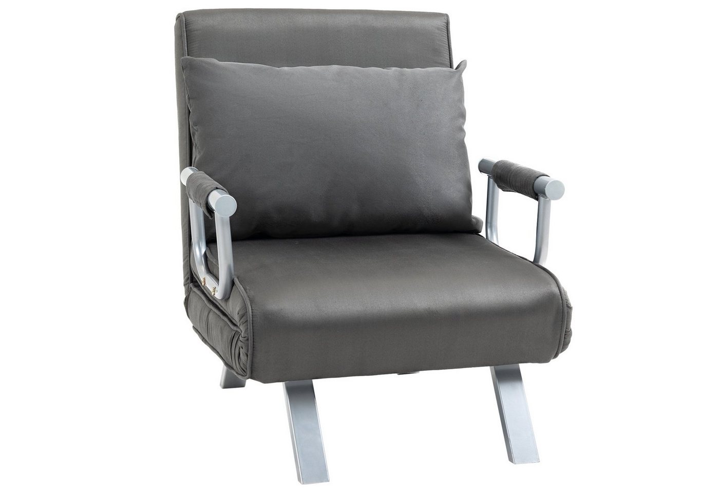 HOMCOM Sessel mit Armlehne, 3-in-1 Gästebett, Klappmatratze, Klappbett (Schlafsessel, 1-St., Schlafsofa), für Wohnzimmer, Hellgrau von HOMCOM