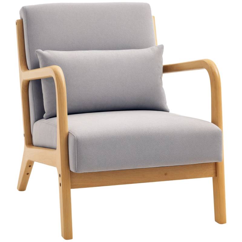 HOMCOM Sessel mit Armlehne Polyester Grau 61B x 78T x 76H cm von HOMCOM