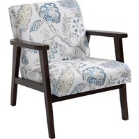 HOMCOM Sessel mit Armlehnen und gepolstertem Sitz aus Holz und atmungsaktivem Stoff für Zuhause und Büro, Blumendesign, 68,5x78,5x75cm   Aosom von HOMCOM