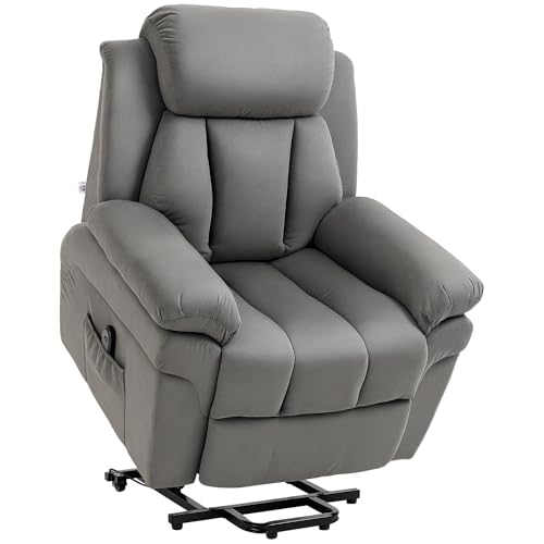 HOMCOM Sessel mit Aufstehhilfe, Elektrischer Relaxsessel, Neigebarer TV-Sessel mit Fernbedienung, Fernsehsessel, Kinosessel aus Samt, Hellgrau 93 x 96 x 105 cm HOMCOM Sessel mit Aufstehhilfe, Elektrischer Relaxsessel, Neigebarer TV-Sessel mit Fernbedienung, Fernsehsessel, Kinosessel aus Samt, Hellgrau 93 x 96 x 105 cm von HOMCOM