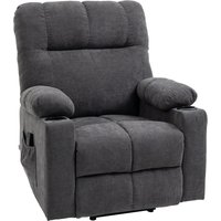 HOMCOM Elektrischer Relaxsessel mit Aufstehhilfe und Massagefunktion, Fernsehsessel mit Heizfunktion, Flanelloptik dunkelgrau   Aosom.de von HOMCOM