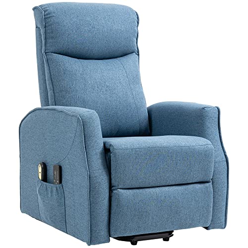 HOMCOM Sessel mit Aufstehhilfe, Massagesessel mit Fernbedienung, Relaxsessel mit Fußstütze, Fernsehsessel mit Seitentasche, Elektrischer TV-Sessel mit Leinenoptik, Blau HOMCOM Sessel mit Aufstehhilfe, Massagesessel mit Fernbedienung, Relaxsessel mit Fußstütze, Fernsehsessel mit Seitentasche, Elektrischer TV-Sessel mit Leinenoptik, Blau von HOMCOM