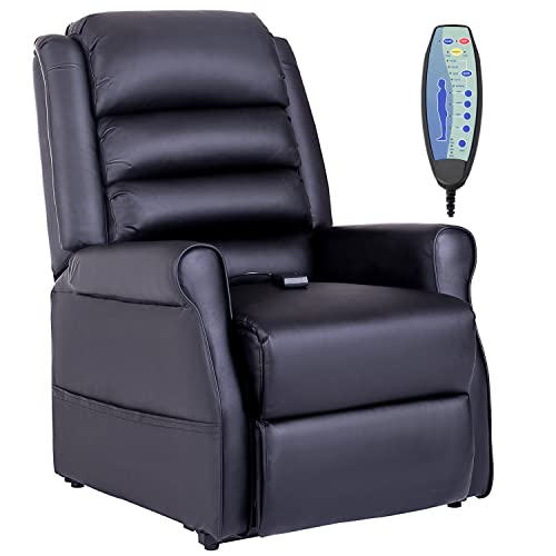 HOMCOM Sessel mit Aufstehhilfe, Massagesessel mit Liegefunktion, Relaxsessel mit Becherhalter, Aufstehsessel mit Fernbedienung, aus Kunstleder, Schwarz HOMCOM Sessel mit Aufstehhilfe, Massagesessel mit Liegefunktion, Relaxsessel mit Becherhalter, Aufstehsessel mit Fernbedienung, aus Kunstleder, Schwarz von HOMCOM