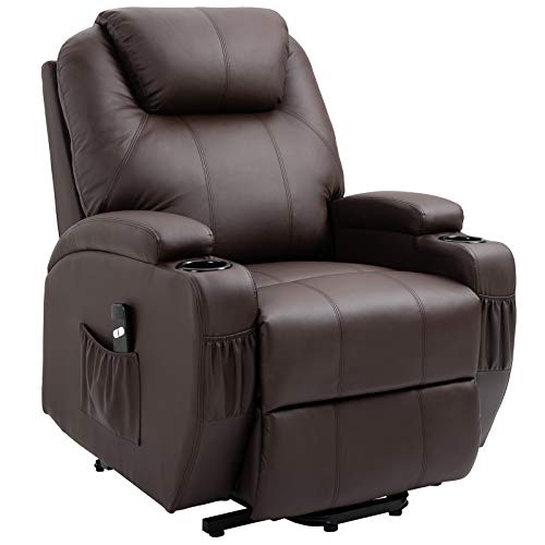 HOMCOM Fernsehsessel mit Aufstehhilfe Elektrisch Relaxsessel mit Liegefunktion, TV-Sessel mit Becherhalter, Seitentasche und Fernbedienung, Kunstleder, Kaffee-Braun HOMCOM Fernsehsessel mit Aufstehhilfe Elektrisch Relaxsessel mit Liegefunktion, TV-Sessel mit Becherhalter, Seitentasche und Fernbedienung, Kunstleder, Kaffee-Braun von HOMCOM