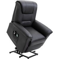 Sessel mit Aufstehhilfe, Verstellbarer Massagesessel Kunstleder Schwarz Sessel mit Aufstehhilfe, Verstellbarer Massagesessel Kunstleder Schwarz von HOMCOM