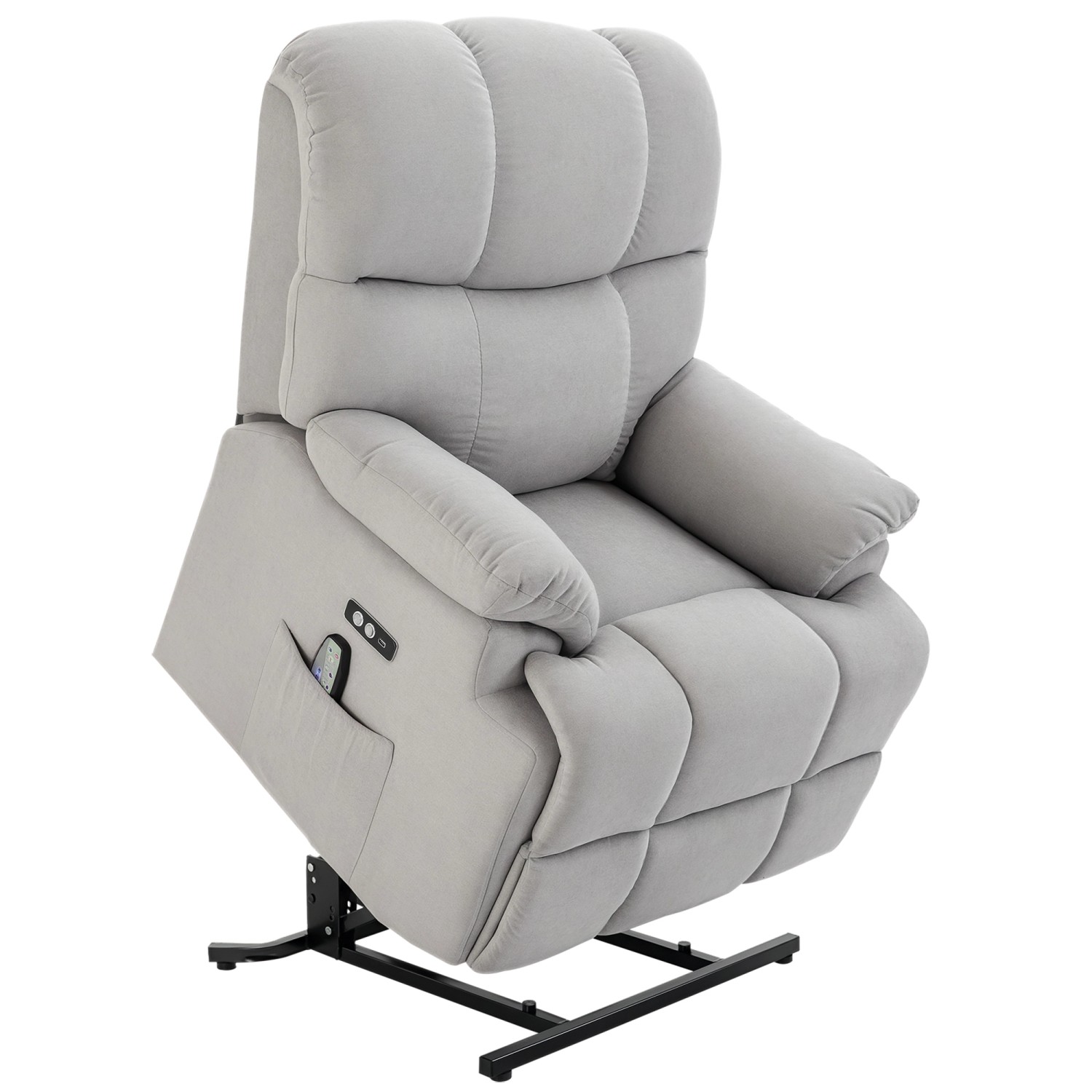 HOMCOM Sessel mit Aufstehhilfe Polyester Mehrschichtenplatte Stahl Grau HOMCOM Sessel mit Aufstehhilfe Polyester Mehrschichtenplatte Stahl Grau von HOMCOM