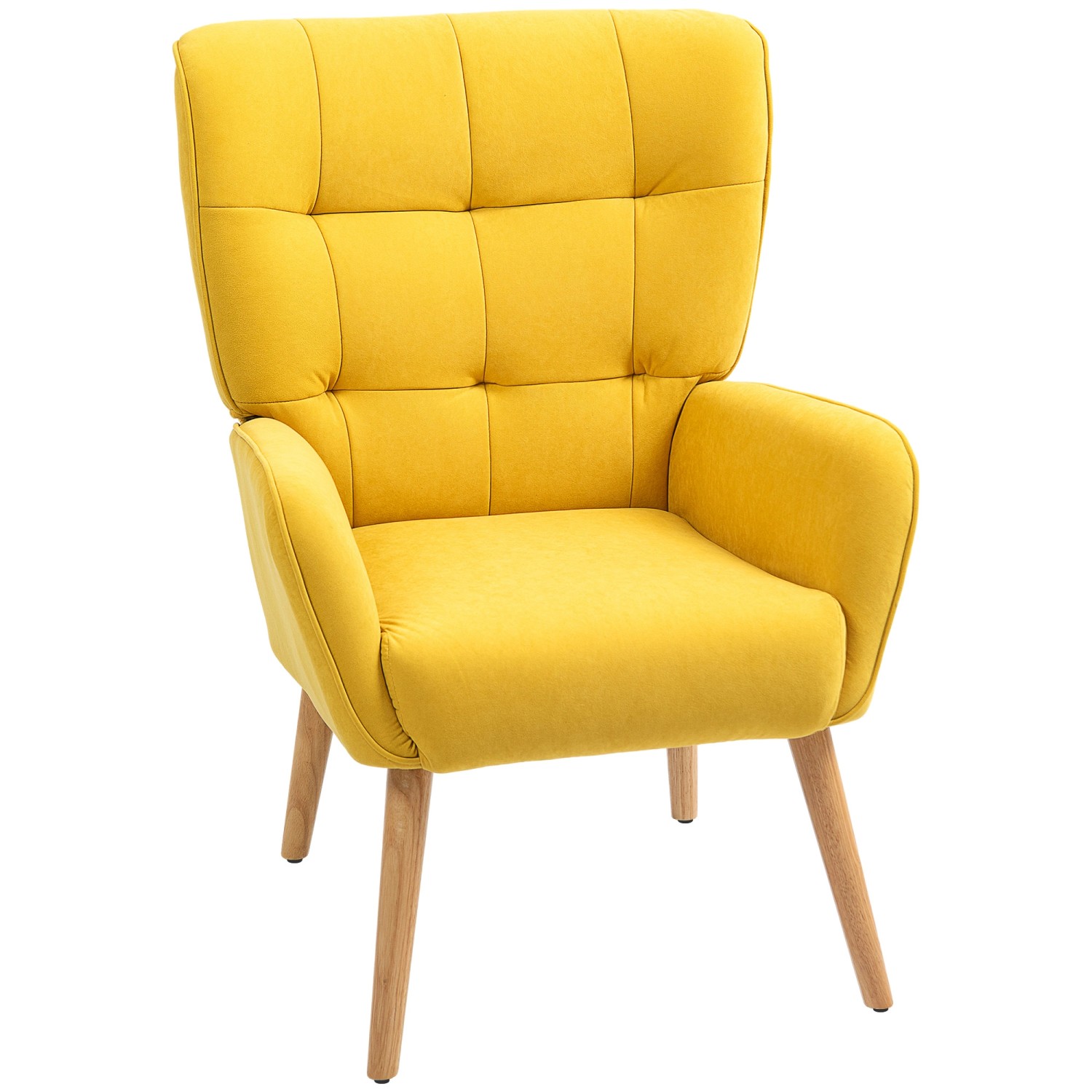 HOMCOM Sessel mit Holzbeine mit Samtoptik Samt Gelb 75L x 66B x 100H cm HOMCOM Sessel mit Holzbeine mit Samtoptik Samt Gelb 75L x 66B x 100H cm von HOMCOM