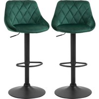 HOMCOM Set 2 Barhocker, Höhenverstellbar mit Metallbasis und Samtsitz, Moderne Hocker mit Rückenlehne und Fußstütze, 46x48x83-104 cm, Dunkelgrün Aosom HOMCOM Set 2 Barhocker, Höhenverstellbar mit Metallbasis und Samtsitz, Moderne Hocker mit Rückenlehne und Fußstütze, 46x48x83-104 cm, Dunkelgrün Aosom von HOMCOM