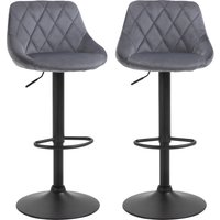 HOMCOM Set 2 Barhocker, Höhenverstellbar mit Metallbasis und Samtsitz, Moderne Hocker mit Rückenlehne und Fußstütze, 46x48x83-104cm, Dunkelgrau und Schwarz Aosom HOMCOM Set 2 Barhocker, Höhenverstellbar mit Metallbasis und Samtsitz, Moderne Hocker mit Rückenlehne und Fußstütze, 46x48x83-104cm, Dunkelgrau und Schwarz Aosom von HOMCOM