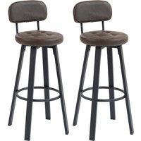 HOMCOM Set 2 Barhocker, Hohe Küchenhocker 360° Drehbar, Mit PU-Bezug, Mit Rückenlehne, Metallgestell, Fußablage, Sitzhöhe 76,5 cm, Dunkelbraun Aosom HOMCOM Set 2 Barhocker, Hohe Küchenhocker 360° Drehbar, Mit PU-Bezug, Mit Rückenlehne, Metallgestell, Fußablage, Sitzhöhe 76,5 cm, Dunkelbraun Aosom von HOMCOM