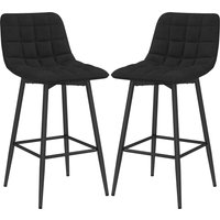 HOMCOM Set 2 Barhocker im skandinavischen Stil mit Rückenlehne und Fußstütze, Barhocker mit Rückenlehne aus Samteffektstoff und Metall, 45x47x84 cm, Schwarz Aosom HOMCOM Set 2 Barhocker im skandinavischen Stil mit Rückenlehne und Fußstütze, Barhocker mit Rückenlehne aus Samteffektstoff und Metall, 45x47x84 cm, Schwarz Aosom von HOMCOM