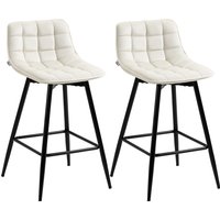 HOMCOM Set 2 Hohe Hocker im nordischen Stil mit Rückenlehne und Fußstütze, Hocker mit Samtoptik und Metall, 45x47x84 cm, Cremeweiß Aosom HOMCOM Set 2 Hohe Hocker im nordischen Stil mit Rückenlehne und Fußstütze, Hocker mit Samtoptik und Metall, 45x47x84 cm, Cremeweiß Aosom von HOMCOM