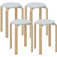 HOMCOM 4er Set Hocker Stapelbar Esszimmerhocker, Runde Kleiner Hocker, Küchenhocker für Esszimmer Wohnzimmer, 120 kg Belastbarkeit, Grau Aosom HOMCOM 4er Set Hocker Stapelbar Esszimmerhocker, Runde Kleiner Hocker, Küchenhocker für Esszimmer Wohnzimmer, 120 kg Belastbarkeit, Grau Aosom von HOMCOM