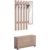 HOMCOM Set Garderobenmöbel 3 in 1 mit Spiegel und Schuhschrank für den Eingangsbereich Spanplatte 90 x 21,5 x 116 cm Eiche   Aosom HOMCOM Set Garderobenmöbel 3 in 1 mit Spiegel und Schuhschrank für den Eingangsbereich Spanplatte 90 x 21,5 x 116 cm Eiche   Aosom von HOMCOM
