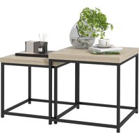 HOMCOM Set aus 2 ineinander stapelbaren Couchtischen quadratische Beistelltische Wohnzimmertische mit Stahlrahmen und hellen Holzplatten Aosom HOMCOM Set aus 2 ineinander stapelbaren Couchtischen quadratische Beistelltische Wohnzimmertische mit Stahlrahmen und hellen Holzplatten Aosom von HOMCOM