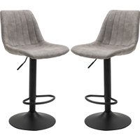 HOMCOM Set mit 2 Barhockern, höhenverstellbar, drehbar, mit Fußstütze, Vintage-Stil, Grau   Aosom von HOMCOM