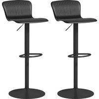 HOMCOM Set mit 2 Barhockern, höhenverstellbare Barhocker mit drehbarer Sitzfläche aus Polypropylen, Rückenlehne und Fußstütze, Barhocker Küche, Esszimmer, Theke, Schwarz Aosom HOMCOM Set mit 2 Barhockern, höhenverstellbare Barhocker mit drehbarer Sitzfläche aus Polypropylen, Rückenlehne und Fußstütze, Barhocker Küche, Esszimmer, Theke, Schwarz Aosom von HOMCOM