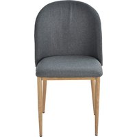 HOMCOM Set mit 2 Diningstühlen Esszimmerstühle mit Metallbeinen in Holzoptik 50 x 58 x 85 cm Grau   Aosom von HOMCOM